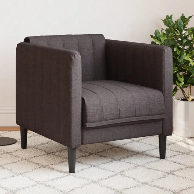 vidaXL Fauteuil stof donkerbruin