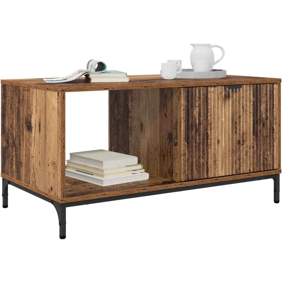 vidaXL Salontafel Oudhout 90 x 49 x 46 cm Bewerkt hout Bruin
