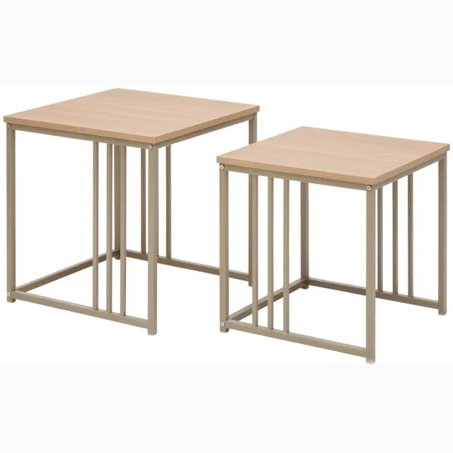 5 Five Simply Smart Lot de 2 tables gigognes Duna carrées 40/45cm beige Sable
