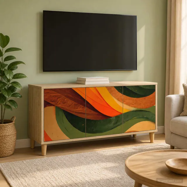 vidaXL Tv-meubel BONN 102 x 33 x 50 cm Sonoma Bewerkt hout bruin, foto 2