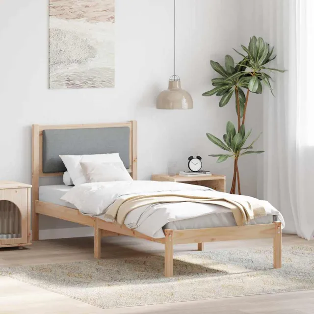vidaXL Bedframe Lichtgrijs 80 x 200 cm Massief grenenhout