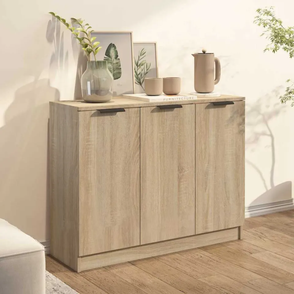 vidaXL Dressoir 90,5x30x70 cm bewerkt hout sonoma eikenkleurig, foto 3
