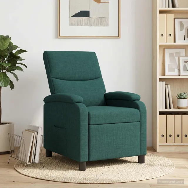 vidaXL Relaxfauteuil Donkergroen Stof