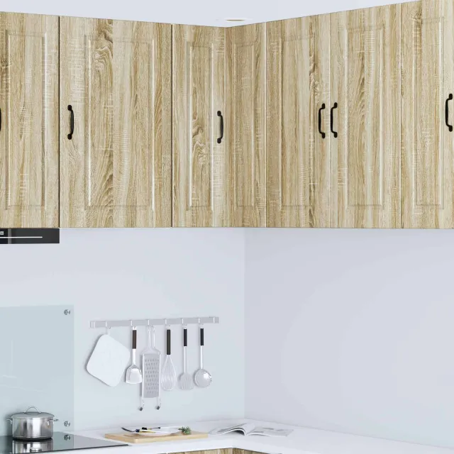 vidaXL Wandhoekkast PORTO Sonoma Eiken 57 x 57 x 80 cm Bewerkt hout Bruin