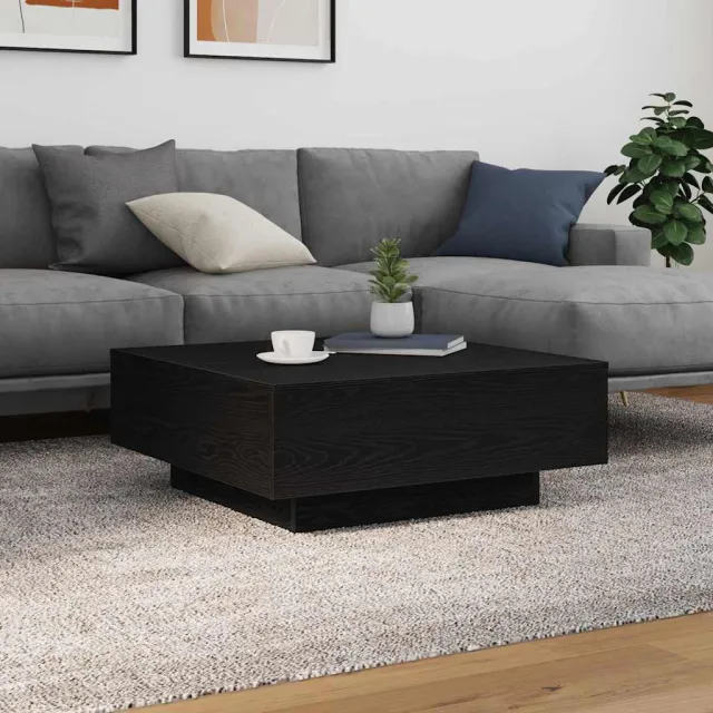 vidaXL Zwart eiken 80 x 80 x 31 cm Bewerkt hout