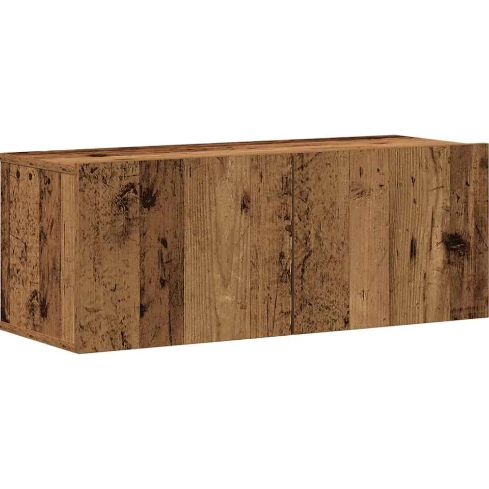 vidaXL Tv-wandkasten 4 st bewerkt hout oud houtkleurig bruin, foto 3