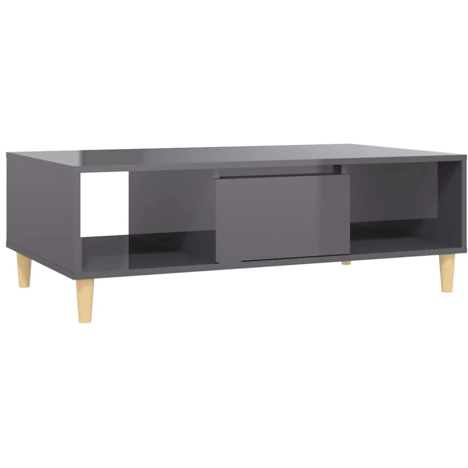 vidaXL Salontafel 103,5x60x35 cm bewerkt hout hoogglans grijs