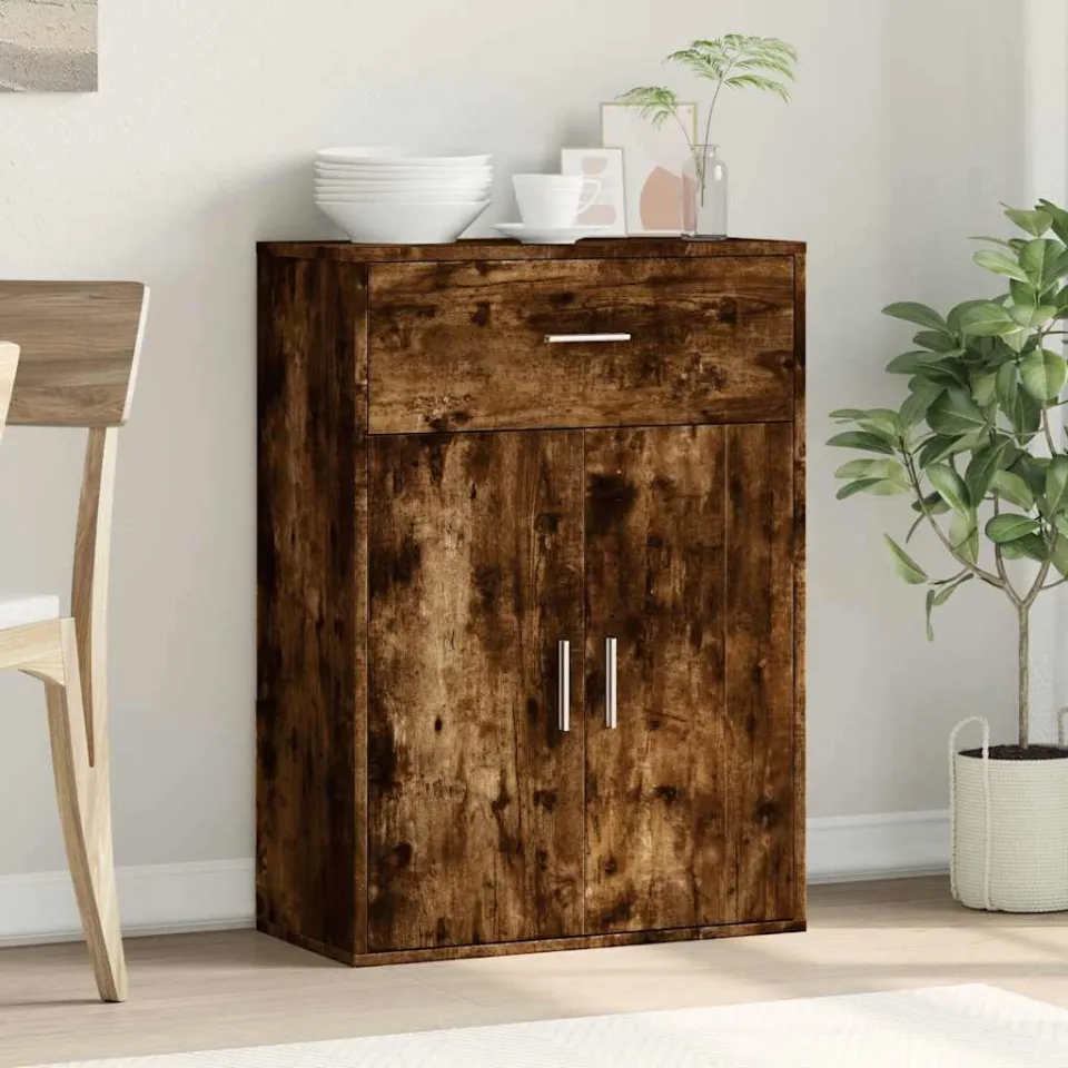 vidaXL Dressoir 60x30x84 cm bewerkt hout gerookt eikenkleurig, foto 2