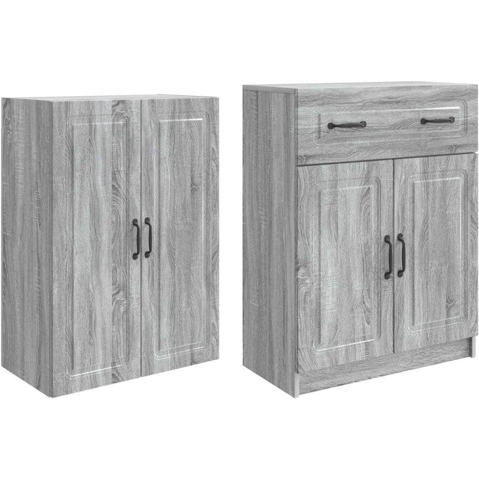 vidaXL Kastenset 2 st Grijs Sonoma Bewerkt hout, foto 4