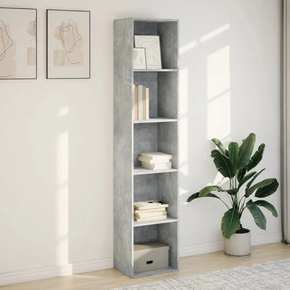 vidaXL Boekenkast 40x30x189 cm bewerkt hout betongrijs grijs, foto 2