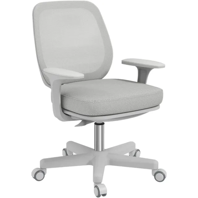 ZYLARO Ergonomische Bureaustoel - In Hoogte Verstelbaar - 360° Draaibaar - Kantoorstoel - Gamestoel - Volwassenen Stoel - Computerstoel - 55 x 48 x 82,5-94,5 cm - Grijs