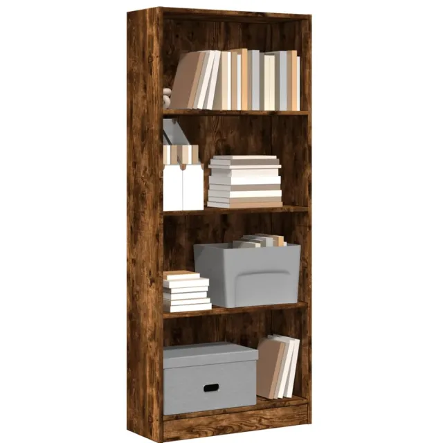 vidaXL Boekenkast 60x24x143 cm bewerkt hout gerookt eikenkleurig Bruin