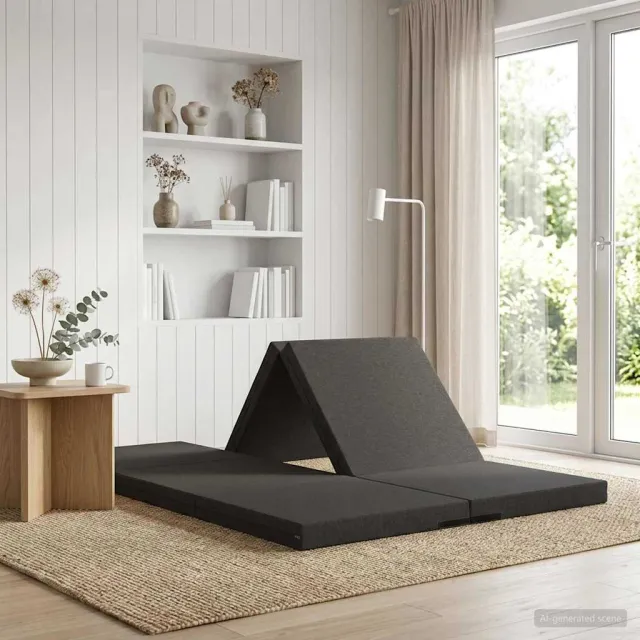 vidaXL Vouwbare Bankbed 70 x 67 x 48 cm Donkergrijs