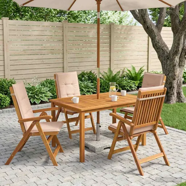 vidaXL 5-delige tuin eetset Naturel Massief Acaciahout, foto 2