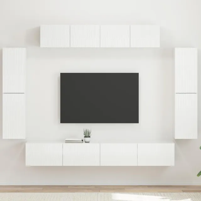 vidaXL TV-kast 8 st 98 x 31 x 29,5 cm Hoogglans wit