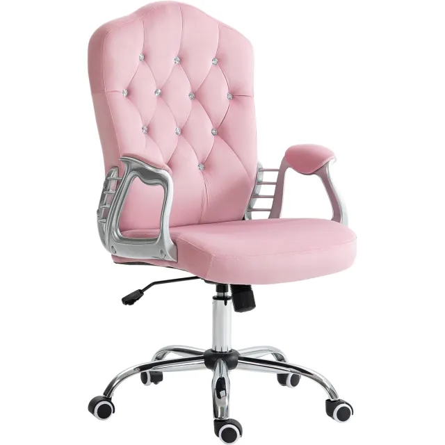 Clruro Bureaustoel - Dames Schrijfstoel - Wipfunctie en Hoogteverstelbaar - 120 kg - Roze