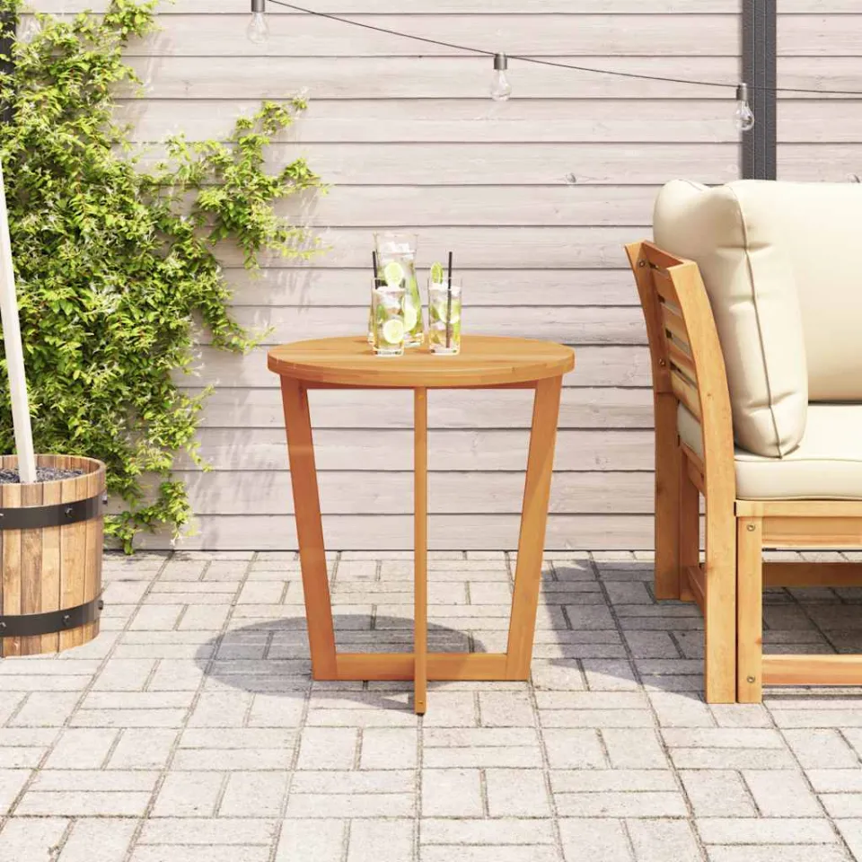 vidaXL Tuinbijzettafel rond Ø70x75 cm massief acaciahout bruin, foto 4