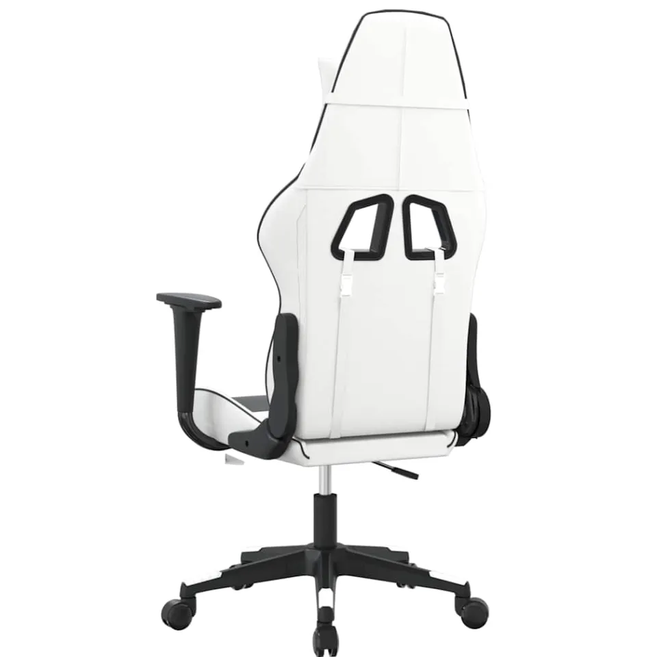 vidaXL Gamestoel kunstleer wit en zwart, foto 4