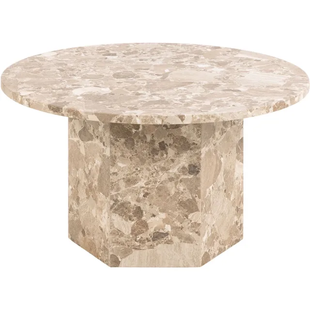 Giga Living Salontafel Rovan - Bruin Marmer - Ø80x42cm