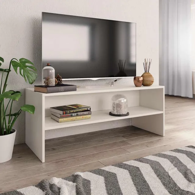 vidaXL Tv-meubel 100x40x40 cm bewerkt hout wit, foto 2