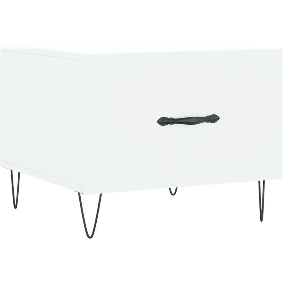vidaXL Salontafel 50x50x40 cm bewerkt hout wit, foto 3