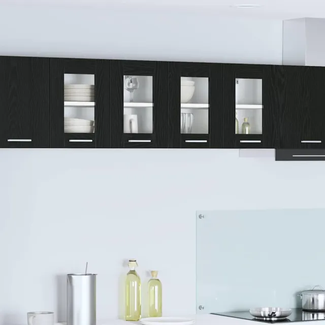 vidaXL Hangkast Zwart eiken 60 x 31 x 40 cm Bewerkt hout
