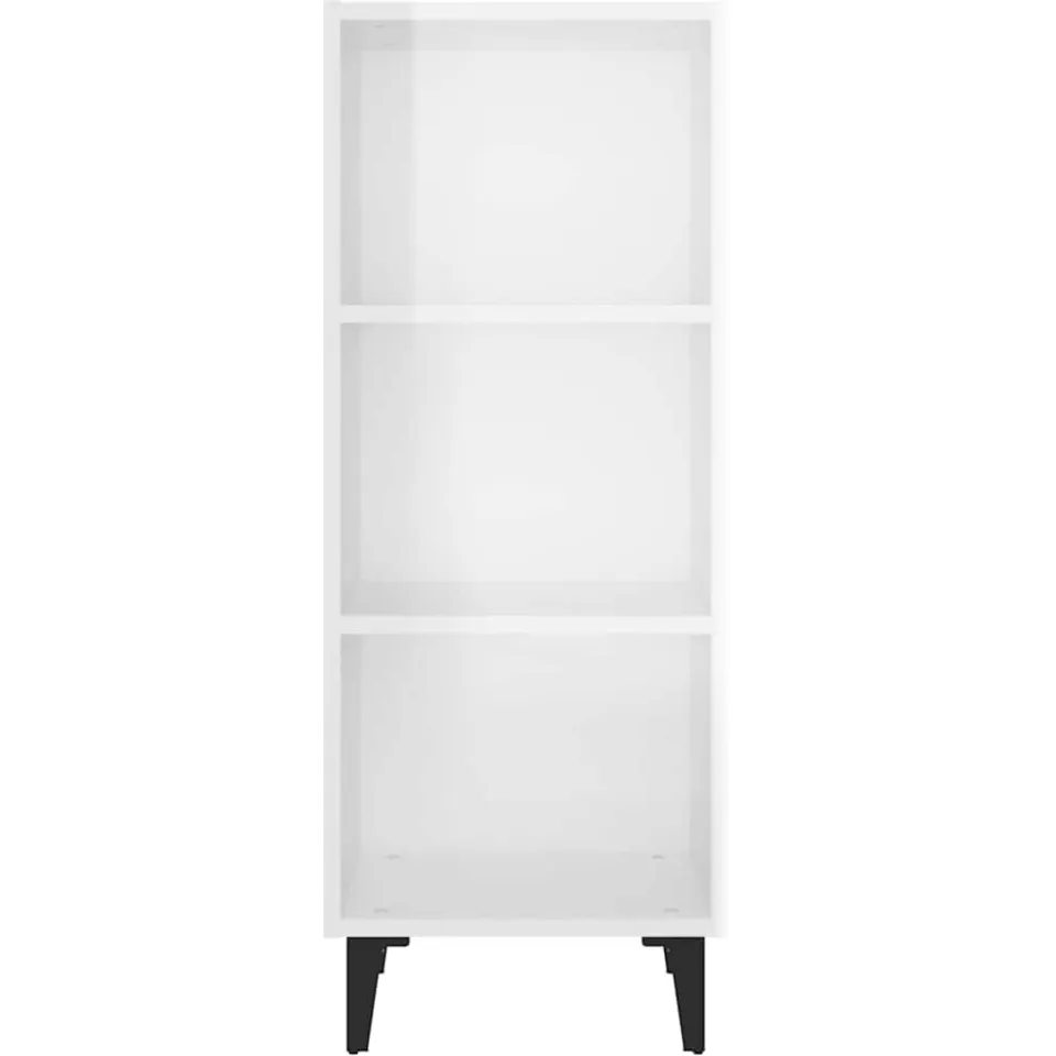 vidaXL Dressoir 34,5x32,5x90 cm bewerkt hout hoogglans wit, foto 4