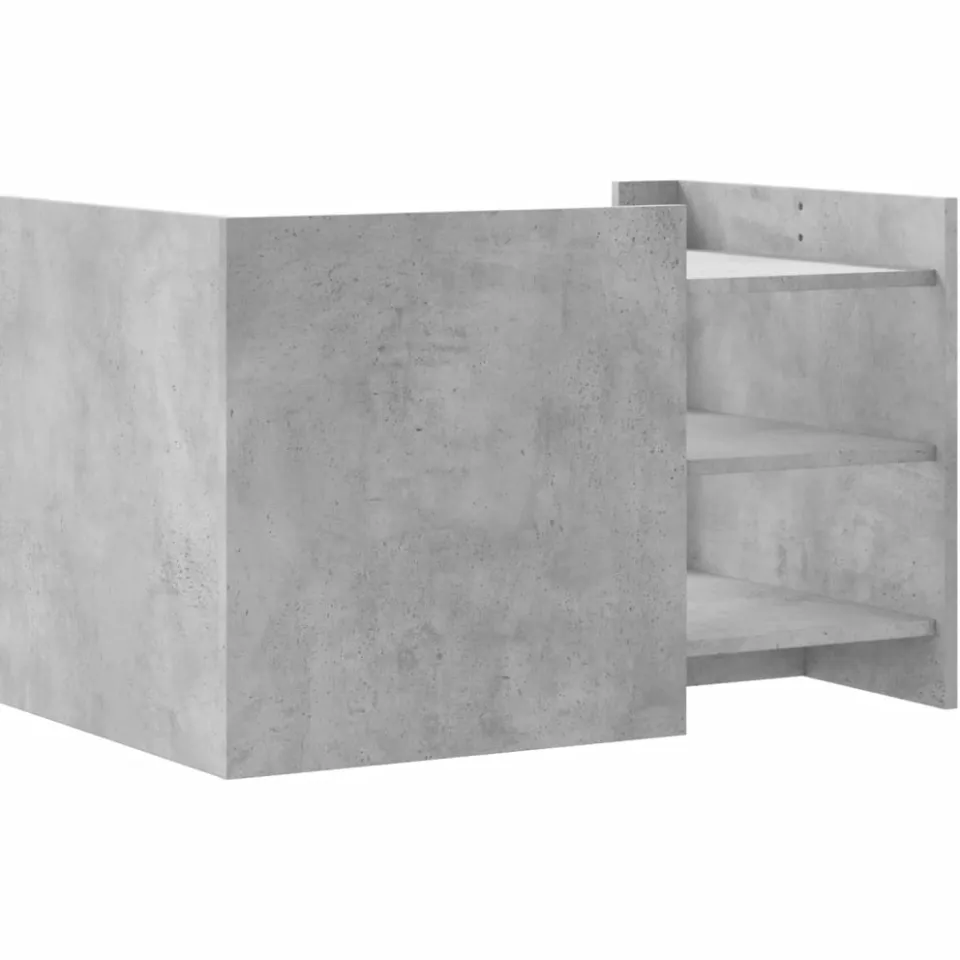 vidaXL Salontafel 80x50x50 cm bewerkt hout betongrijs grijs, foto 4