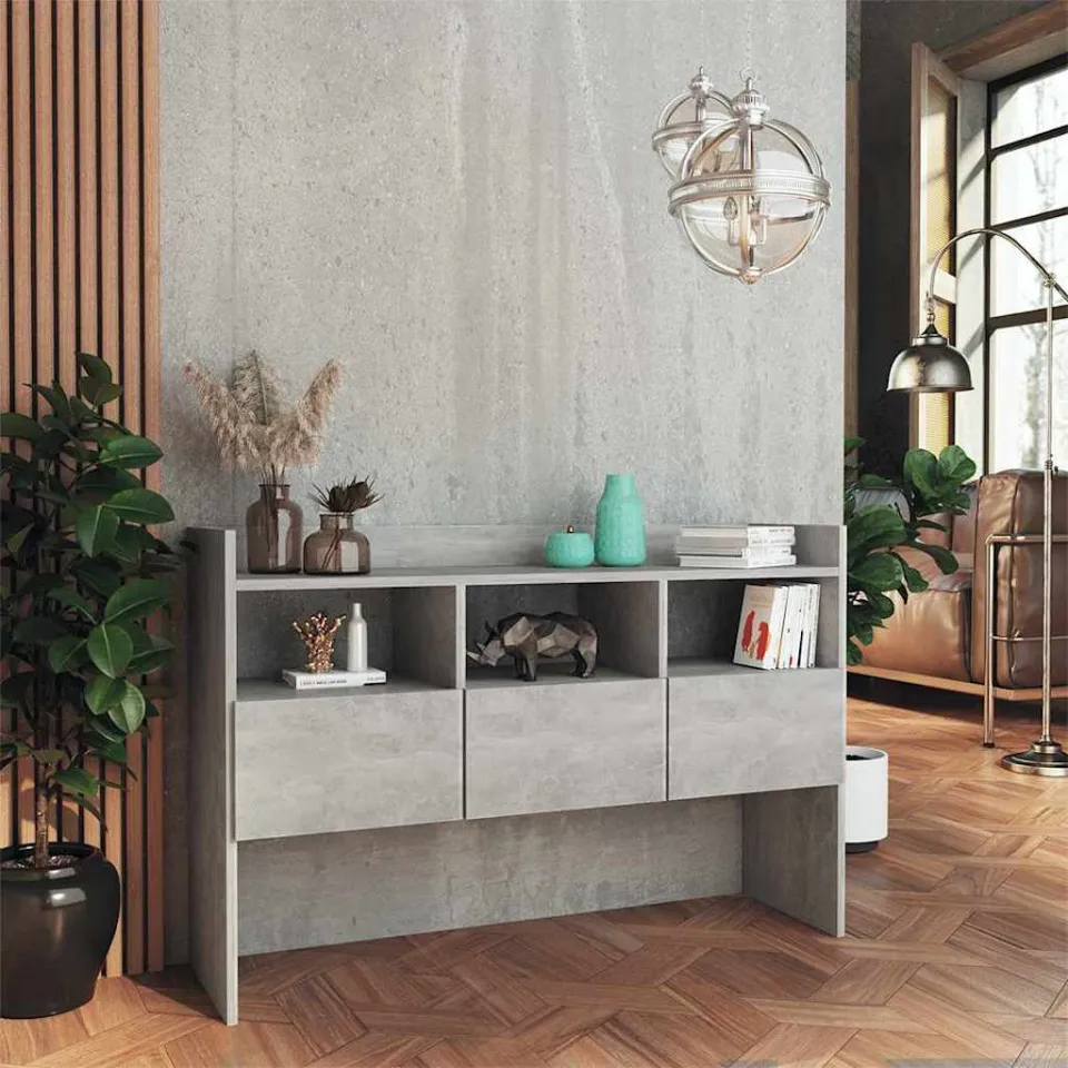 vidaXL Dressoir 105x30x70 cm bewerkt hout betongrijs grijs, foto 3