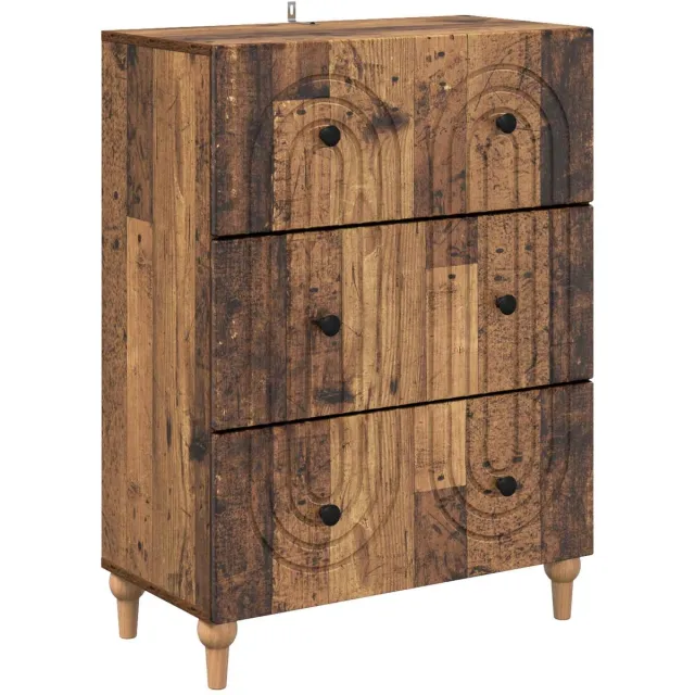 vidaXL Ladekast - Oud - hout - 66 - x - 34,5 - x - 90 - cm - Bewerkt - hout Oud hout