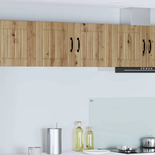 vidaXL Wandkast LUCCA Artisanaal eiken 80 x 31 x 40 cm Bewerkt hout Bruin