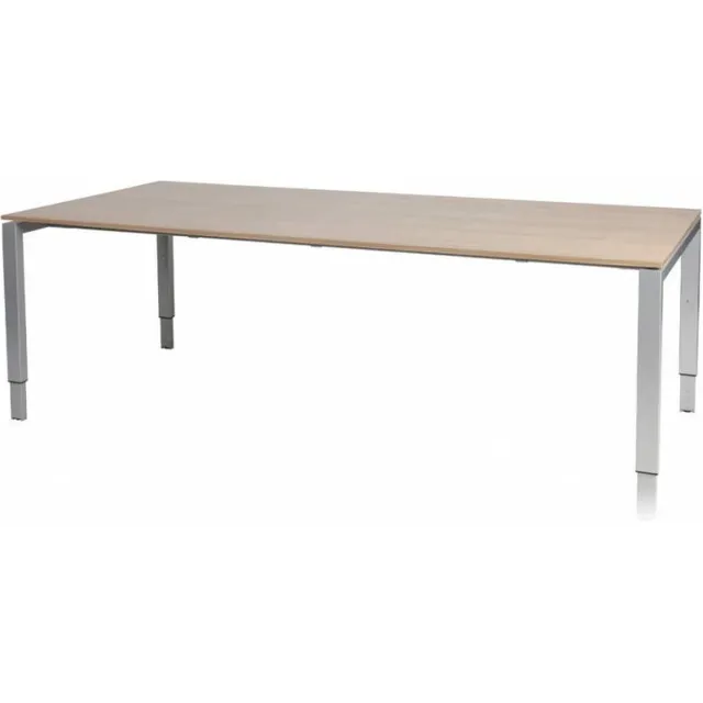 Schaffenburg Vergadertafel Domino - 220x100 Havana Kersen - alu frame Aluminium (RAL9006)/Havanna