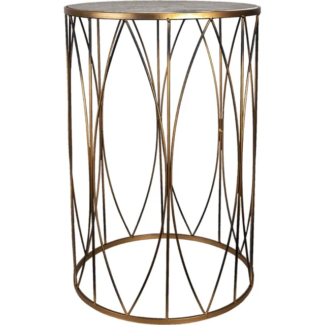 Clayre & Eef Bijzettafel Ø 40x60 cm Goudkleurig IJzer