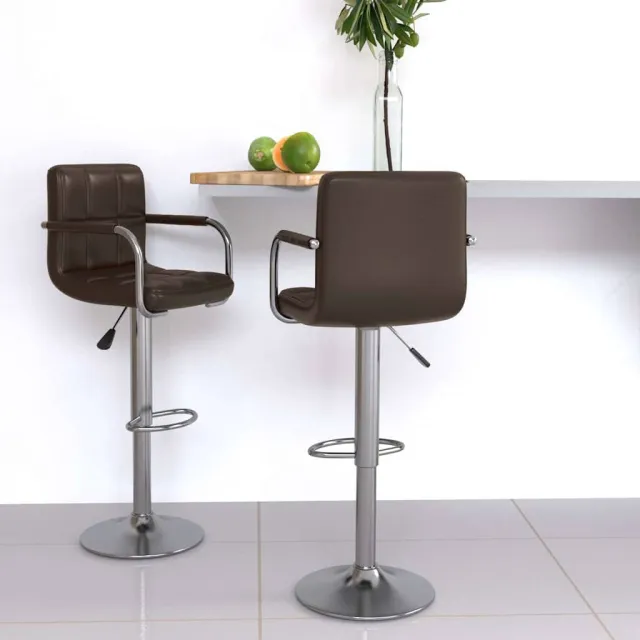 vidaXL Barstoelen 2 st kunstleer bruin