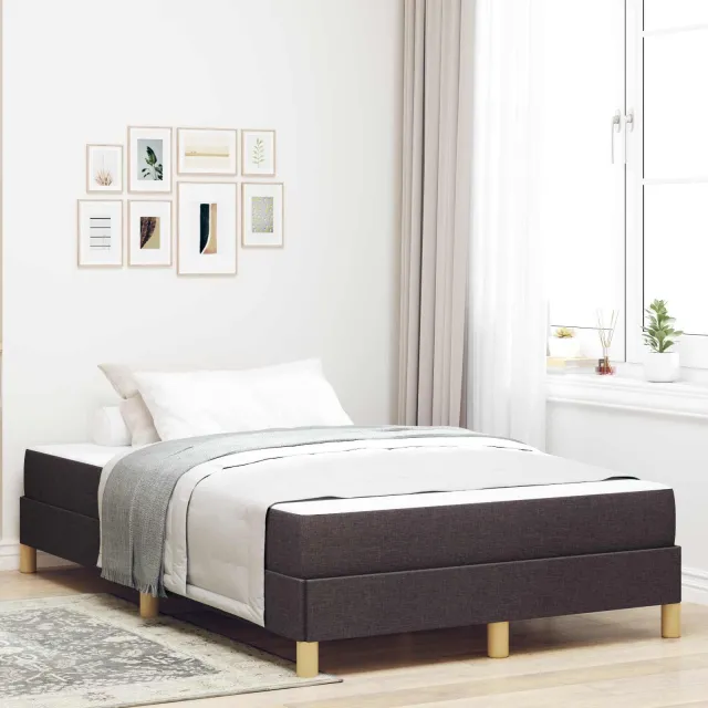 vidaXL Boxspringbed met matras Donkerbruin 120 x 190 cm Stof