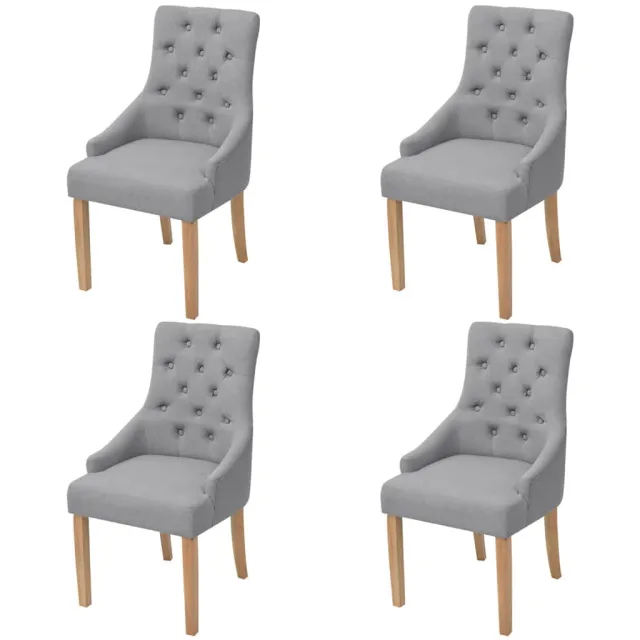 vidaXL Eetkamerstoelen 4 st stof lichtgrijs