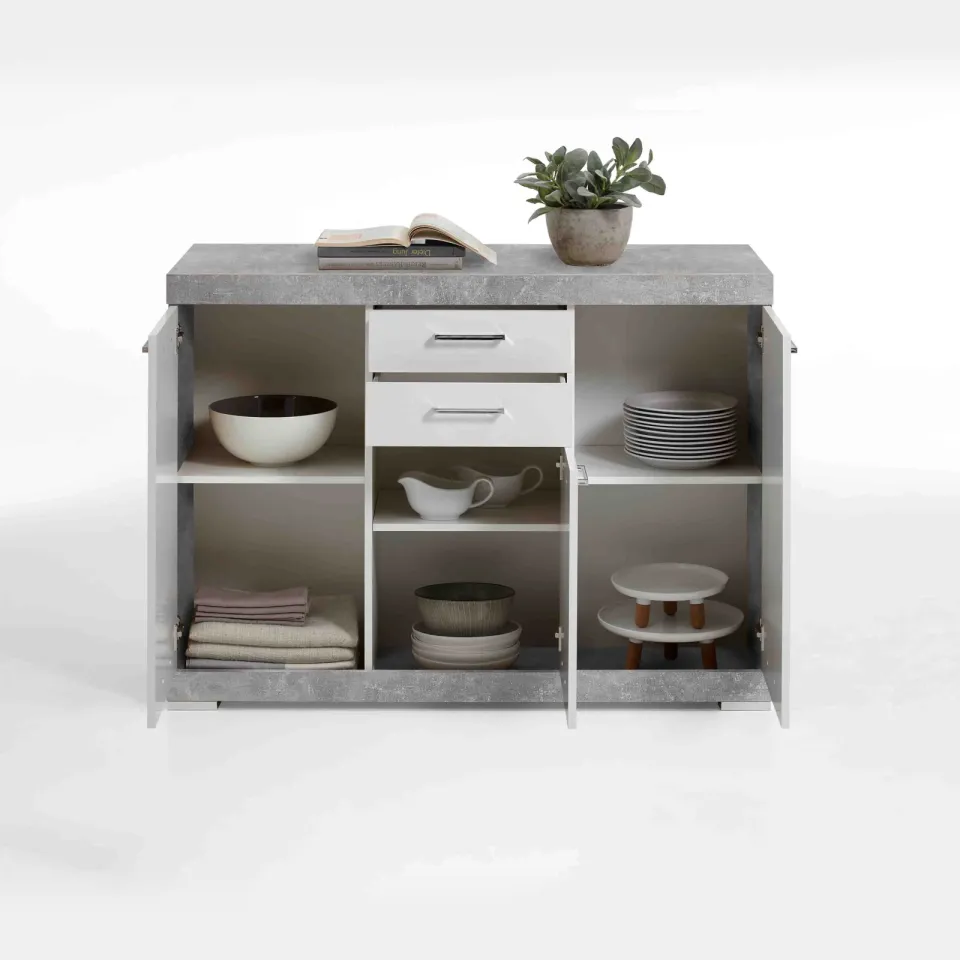 Dressoir Hermes beton grijs wit, foto 3