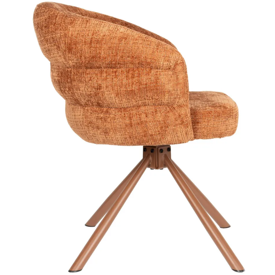 Housecraft Living Marjolein draaibare eetkamerstoel terracotta, foto 4