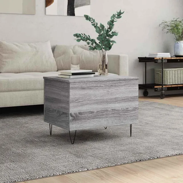 vidaXL Salontafel 60x44,5x45 cm bewerkt hout grijs sonoma eikenkleurig, foto 2