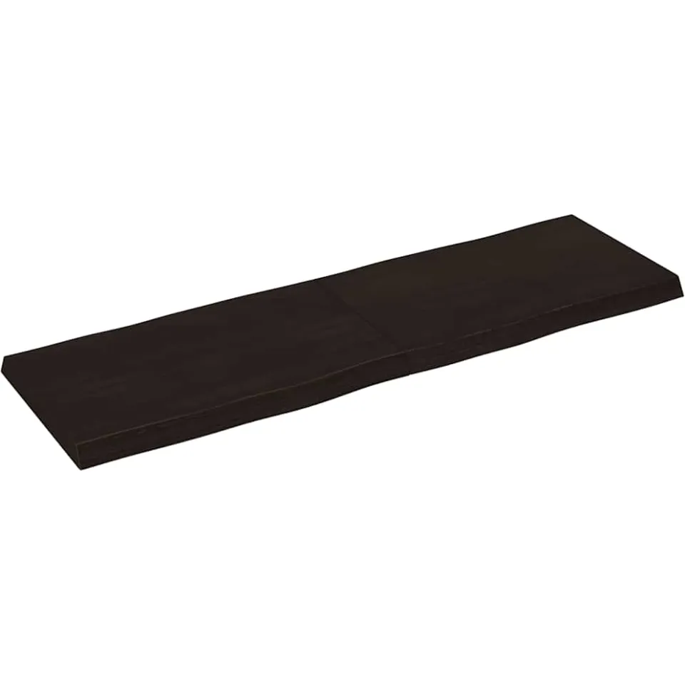 vidaXL Tafelblad natuurlijke rand 160x50x(2-6)cm eikenhout donkerbruin, foto 2