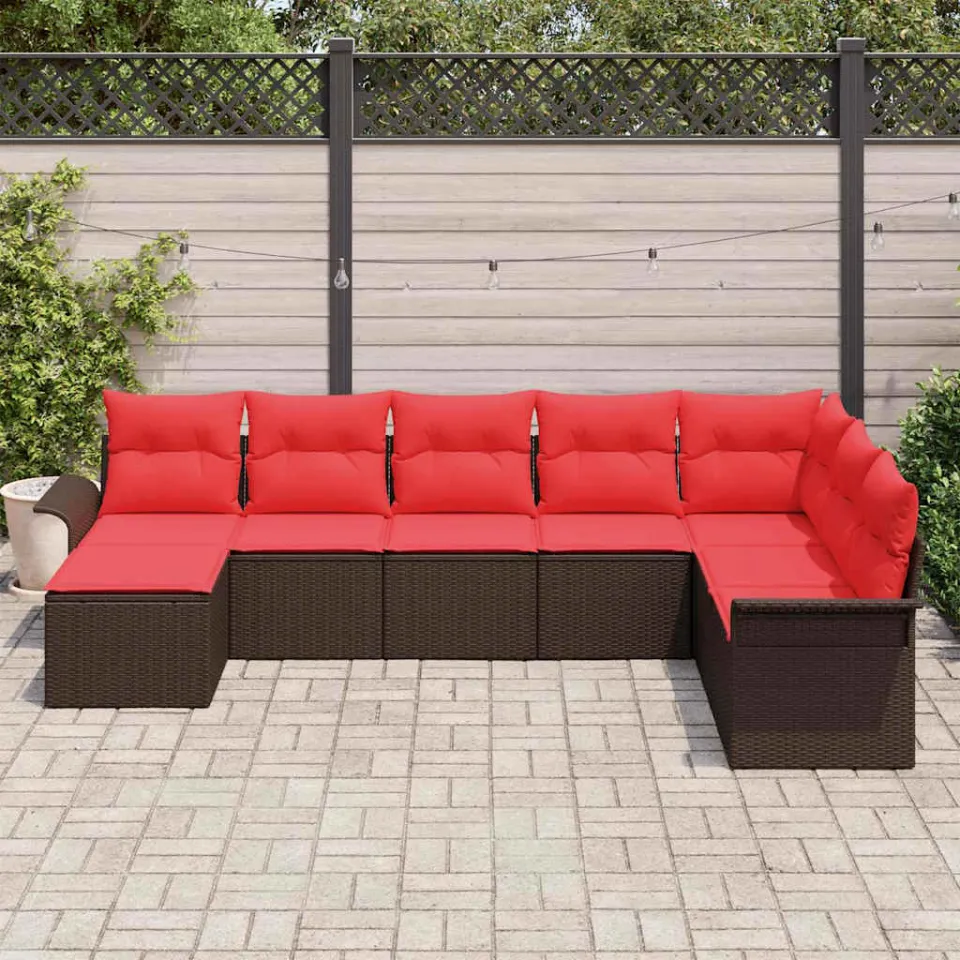 vidaXL Tuin Sofa Set 8 st Bruin poly rattan, foto 3