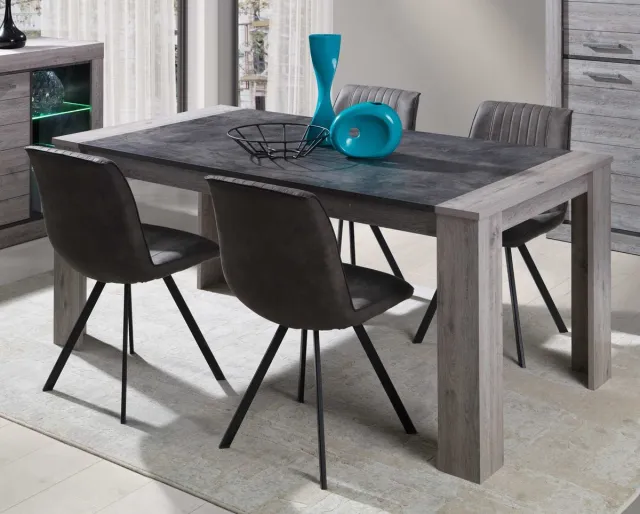 Favorie Eetkamertafel - Tomas 180x100cm in grijze eik grijs