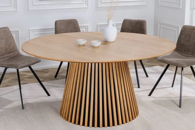 Invicta Interior Ronde eettafel VALHALLA WOOD 140cm naturel eiken kolomvoet - 43431 Zie omschrijving