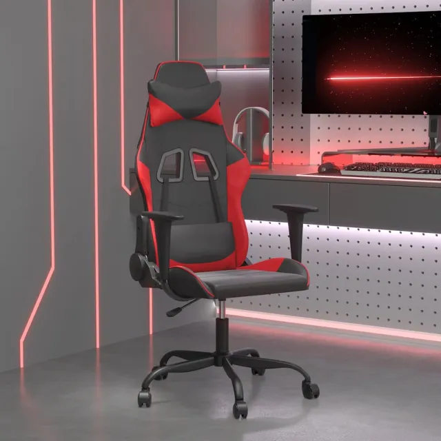 vidaXL Gamestoel kunstleer zwart en grijs, foto 2