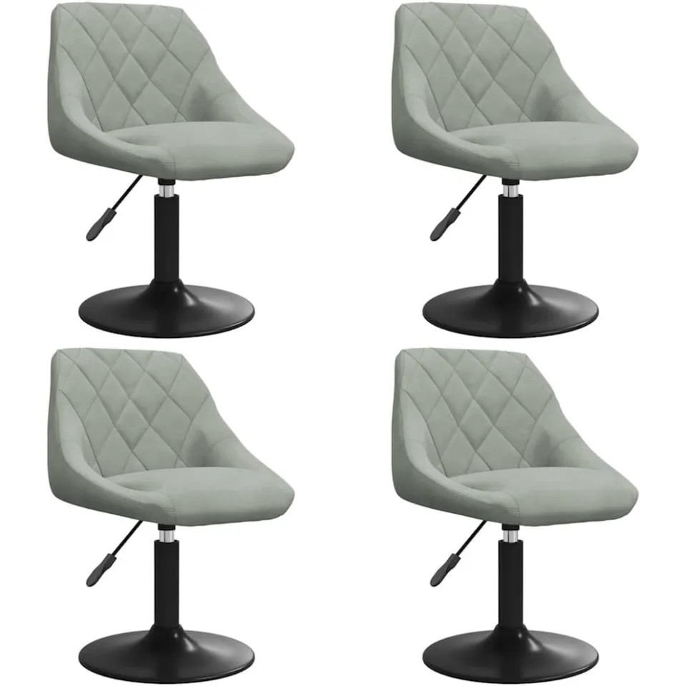 vidaXL Eetkamerstoelen draaibaar 4 st fluweel lichtgrijs
