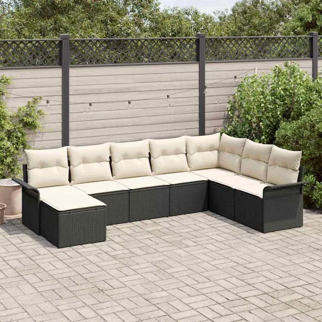 vidaXL Tuin Sofa Set 8 st Zwart poly rattan, foto 2