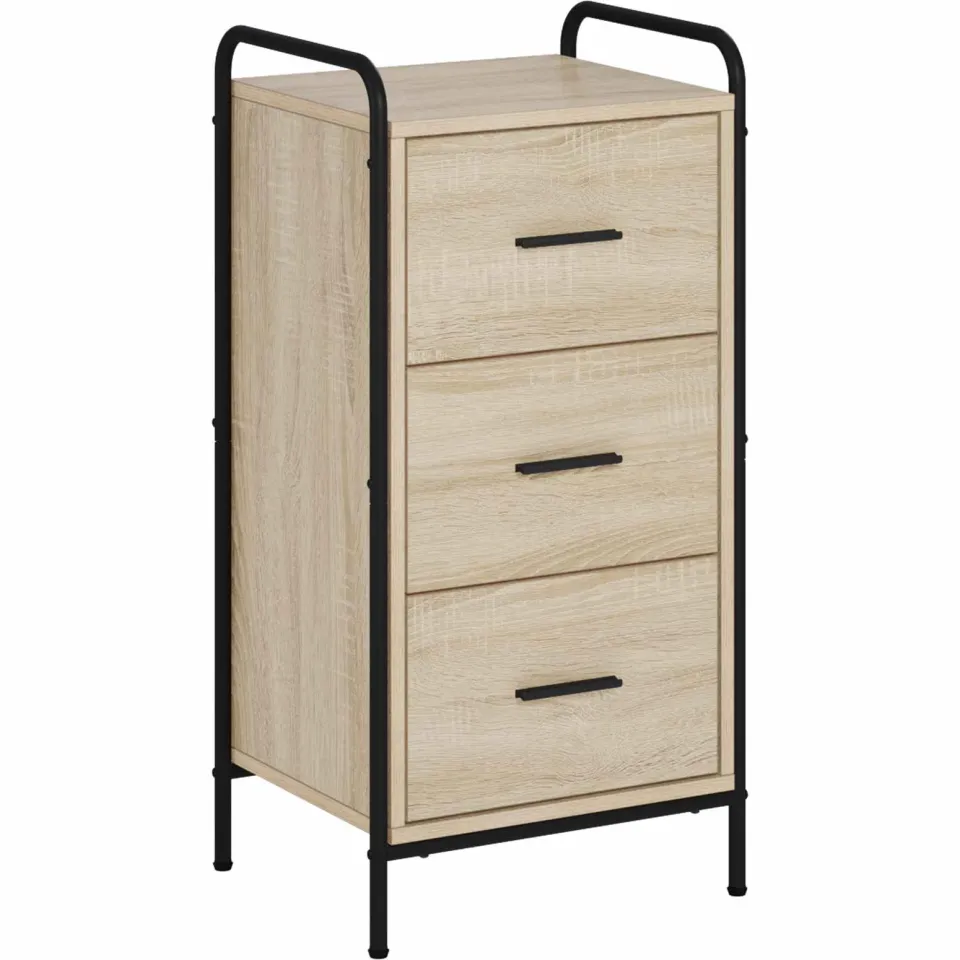 vidaXL Dressoir Sonoma Eiken 97 x 33 x 81 cm Bewerkt hout, foto 3
