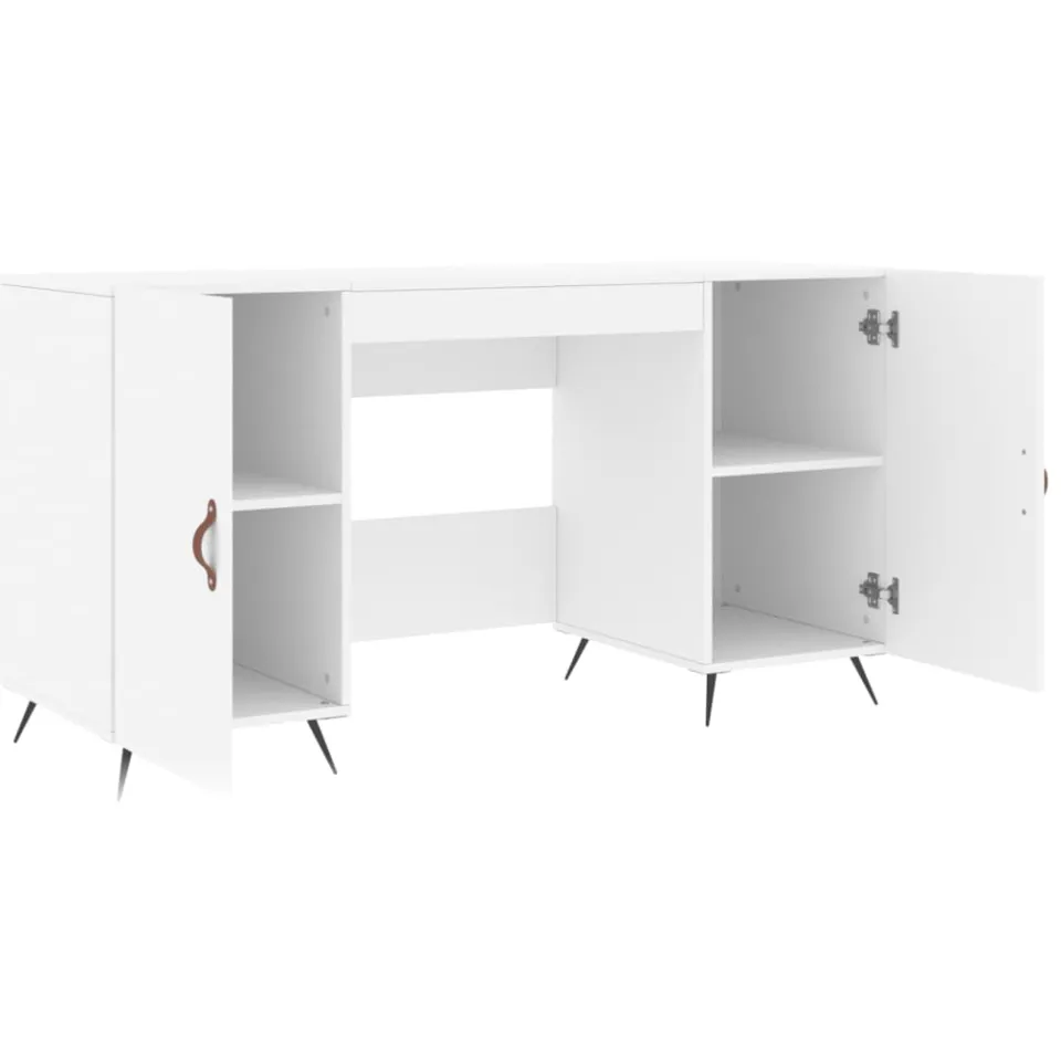 vidaXL Bureau 140x50x75 cm bewerkt hout wit