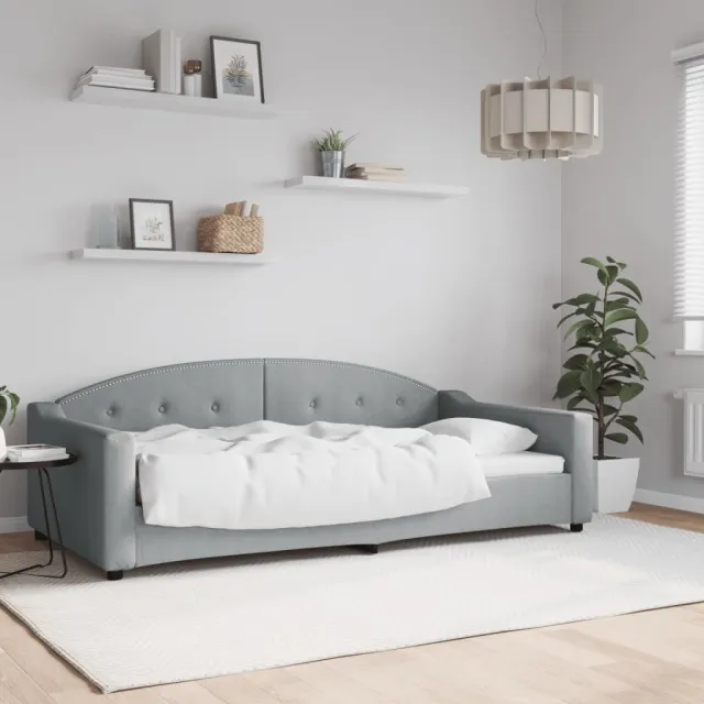 vidaXL Slaapbank 100x200 cm stof lichtgrijs grijs