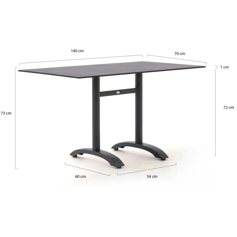 Bellagio tuinmeubelen Bellagio Lisio tuintafel 140x80x73cm grijs, foto 3